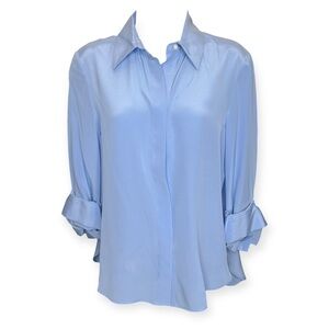 TWP Boyfriend Blouse in Cadet Blue